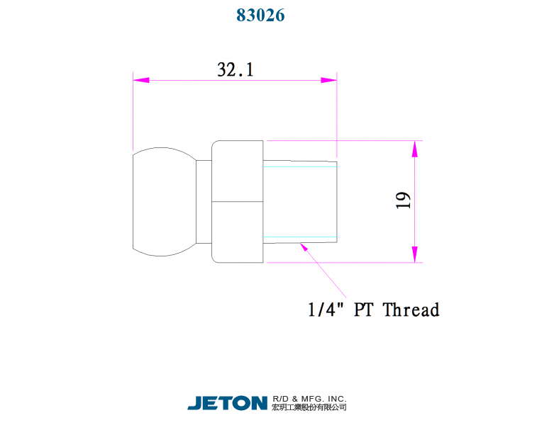 pack of 4 JETON 1/4" PT Connector 83026 Flex Coolant Hose BLACK 